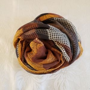 Vintage shear autumn colors print scarf
